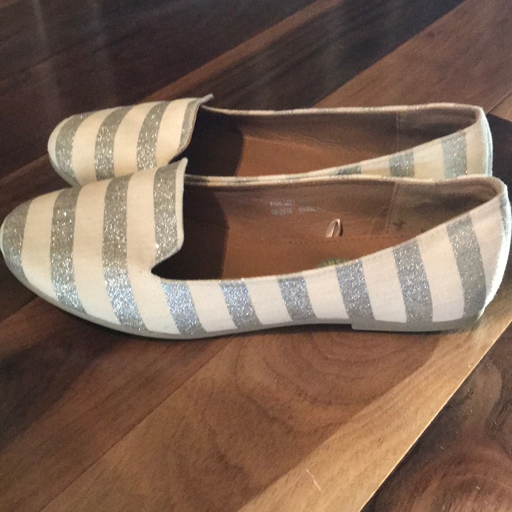 Capelli silver striped loafers